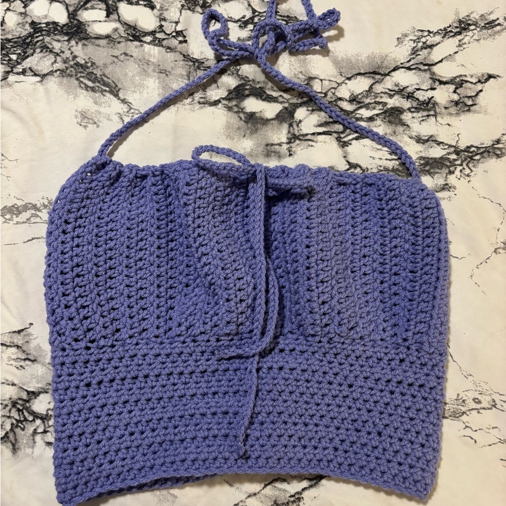 Handmade Purple Crochet Halter Top